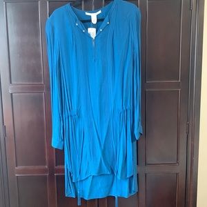 Diane Von Furstenberg Sliced Dress In Steel Blue - Size 6